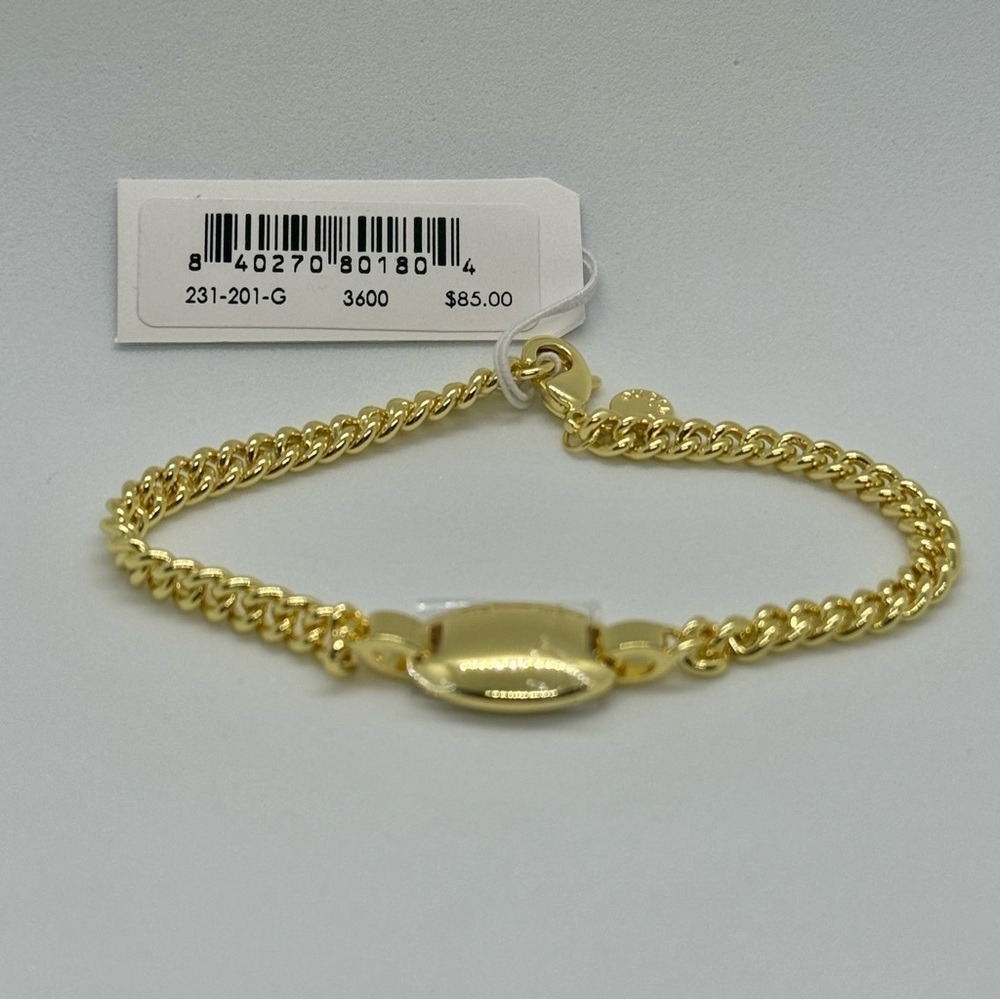 Gorjana New 18k Gold Plated Brass Lou Tag Bracelet Timeless MSRP‎ $85.00